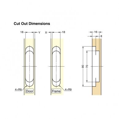 3-WAY ADJUSTABLE CONCEALED HINGE HES3D-90 3