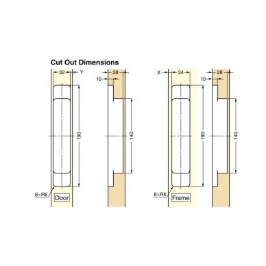 3-WAY ADJUSTABLE CONCEALED HINGE HES3D-E190 3