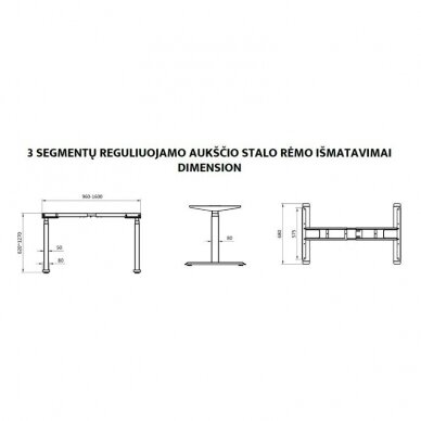 3 segmentų reguliuojamo aukščio stalas 4