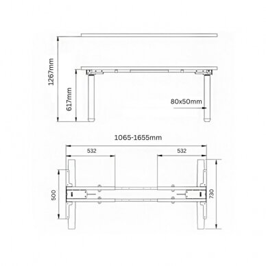 Dual motor 3 stage desk frame 3