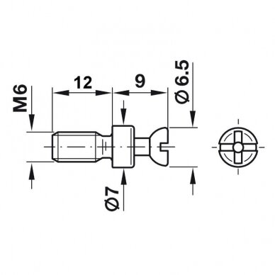 Connecting bolt Rafix with M6 thread 5