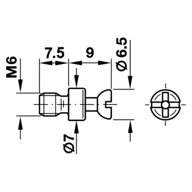 Connecting bolt Rafix with M6 thread 3