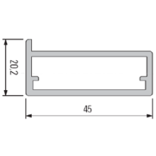 Ramka aluminiowa z krawędzią, 20,6x45 mm (szkło - klejone) 1