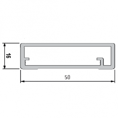 Ramka aluminiowa 16x50 mm (szkło - klejone) 1