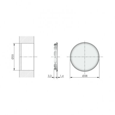 Round cover cap for "LIBRA H1" and "LIBRA H2" hangers 1