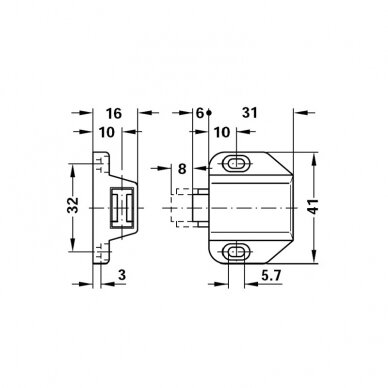 Magnetic pressure catch 1