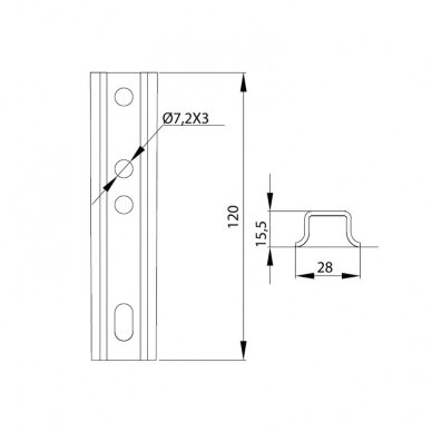 Sliding hinge (12 cm) 3