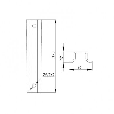 Sliding hinge (17 cm) 3