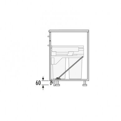 Automatinio atidarymo pedalas ištraukiamoms šiukšliadėžėms 2