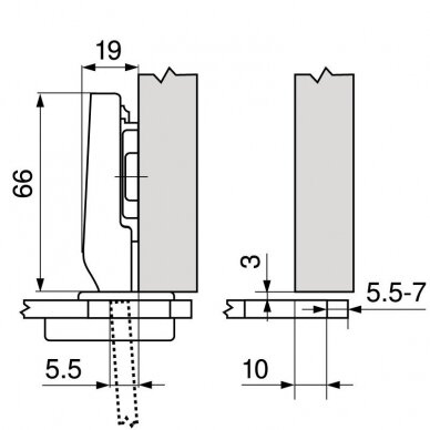 BLUM MODUL lankstas stiklo durelėms 2