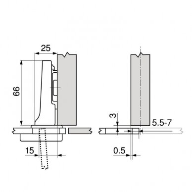 BLUM MODUL lankstas stiklo durelėms 4