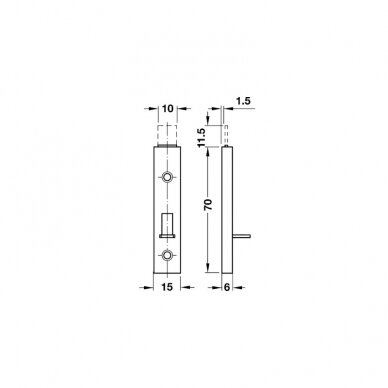 Rygiel meblowy z prostym suwakiem 1