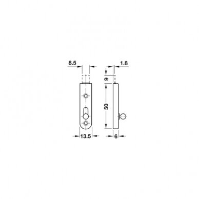 Furniture bolt with straight slide 1