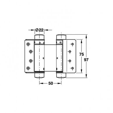 Double action spring hinge, for flush interior doors up to 15 kg 1