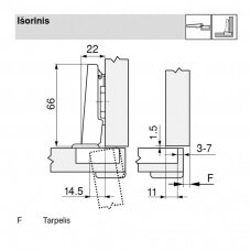 BLUM CLIP top 95° lankstas pastorintoms durelėms