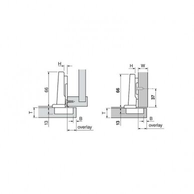 Blum CLIP top 95° Thick Door INSERTA Hinge 1