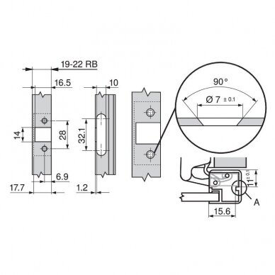 Blum CLIP top 95°/+45° Narrow Aluminum Door Hinge 1