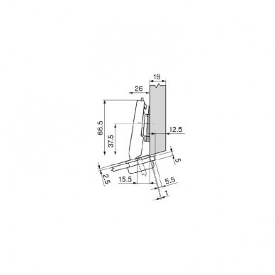 Blum Clip Top hinge for glass doors +20° 1