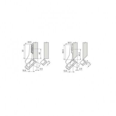 Петля 45° угловая MODUL с пружиной 99M1550 1