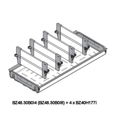 ORGA-LINE Stojak na butelki do szuflad Tandembox 4