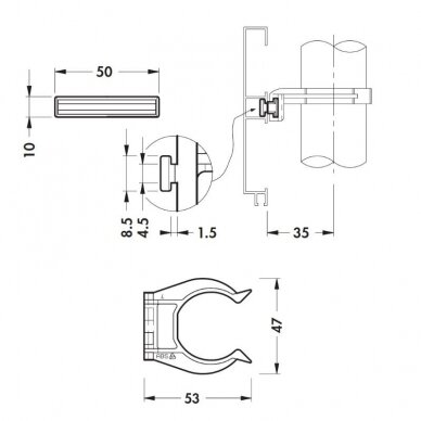 Clip for 34 mm leg 2