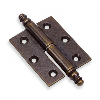 Brass hinge, with flat leaf and knobs. Suitable for full inset doors. 2