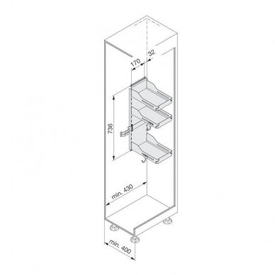 Multifunctional storage organizing "Sesam" 3