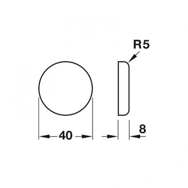 Decorative cover cap for glass hinge Metallamat 1