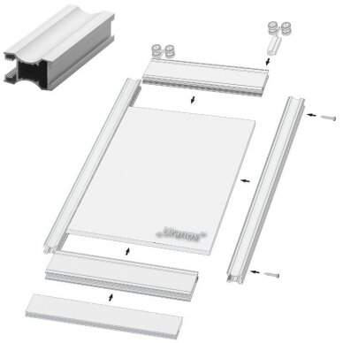 Hanging door system for 10 mm doors 1