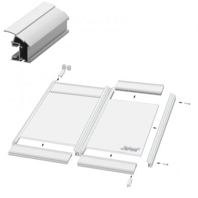 Folding door system for 10 mm doors 1