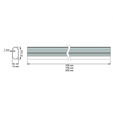 Rail for hangers with LED lighting and a switch 3