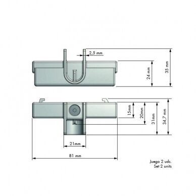 Set of holders for a clothing hanging tube 2