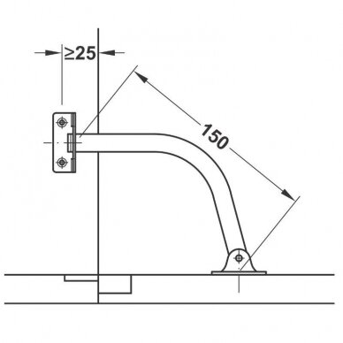 Opening angle restraint, steel, length 150 mm 2