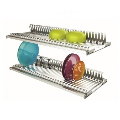 Two shelves dish racks in stainless steel with 2 aluminum frames