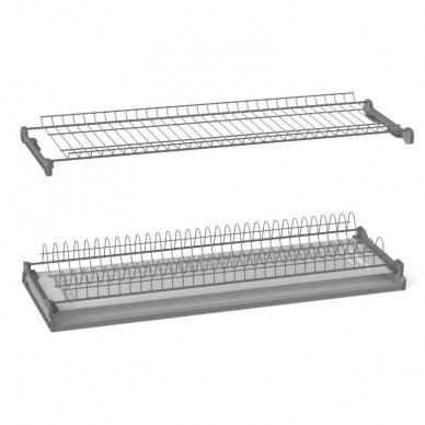 Two shelves dish rack with aluminum frame