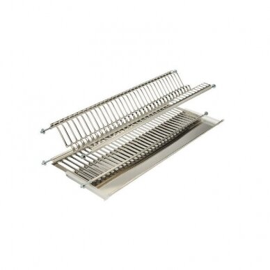 Two shelves dish rack in stainless steel