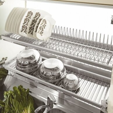 Two shelves dish racks with 2 aluminum frames