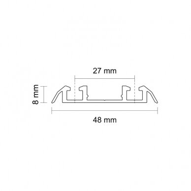 Topelt liugukse alumine jooksuliist 48mm 1