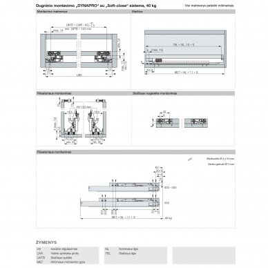 DYNAPRO Base panel mounting and pull-out shelf 40 кг 1