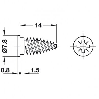 Euro screw for connector housing Tab 20 HC 1