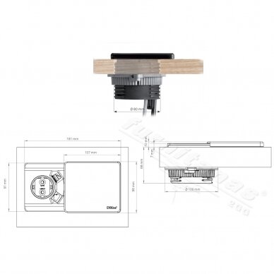 Модуль в столешницу EVOline Square80 2