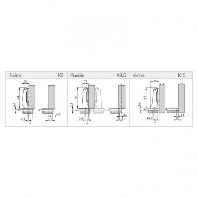 GRASS NEXIS Click-on GL - 95° glass door hinge (Glass thicknesses from 4 to 6 mm) 1