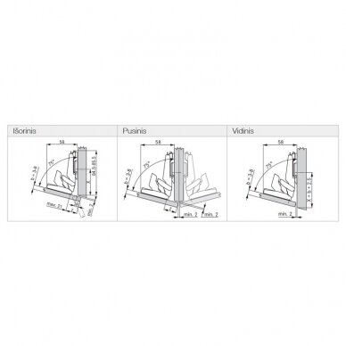 GRASS NEXIS Click-on MIRROR-15° - mirror and glass door hinge 1