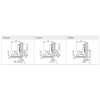 GRASS NEXIS Click-on MIRROR - mirror and glass door hinge 1