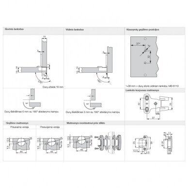 Single joint hinge MB-6010 1