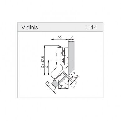 GRASS TIOMOS 110°/45E hinge 2