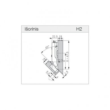 GRASS TIOMOS 120 ° / -45A hing 2