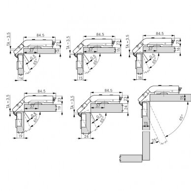 GRASS TIOMOS Pie-cut corner hinge 1