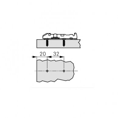 GRASS TIOMOS NIGHT mounting plate straight, with eccentric adjustment 3