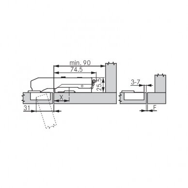 GRASS TIOMOS blind corner hinge, inset 2